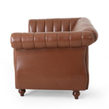 Christopher Knight Home® - Noble House - Glenmont Contemporary Channel Stitch Loveseat with Nailhead Trim