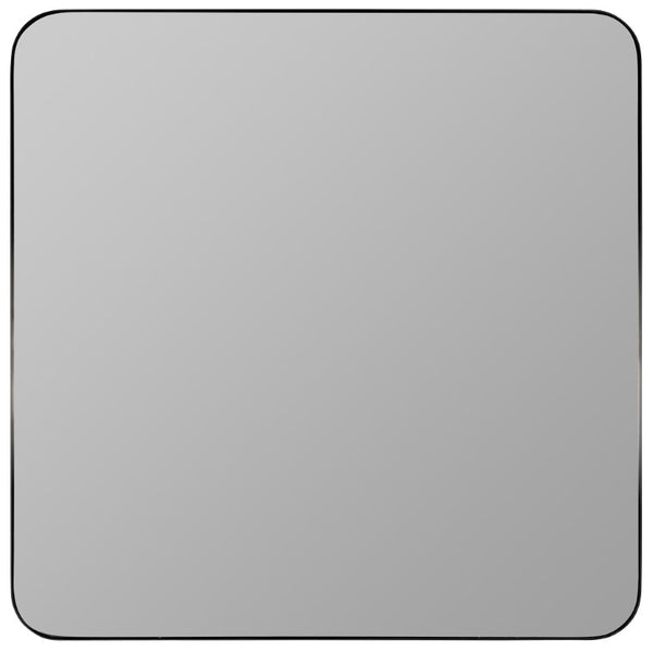 Cooper Classics Hailey Square Metal Wall Mirror with Matte Finish for Modern and Transitional Spaces Black 41967