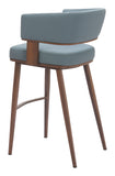 Poise Barstool - Set of 2 Azure Gray & Walnut 110329 Zuo Modern