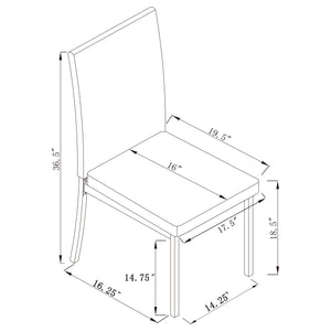 English Elm Macy Modern 5-Piece Dining Set in Black Metal & Grey Wood Top with Faux-Leather Chairs, Sleek Design B062S00896