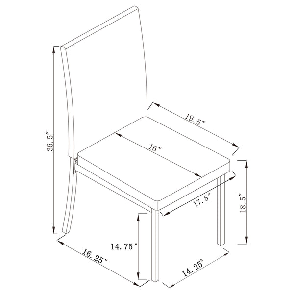 English Elm Macy Modern 5-Piece Dining Set in Black Metal & Grey Wood Top with Faux-Leather Chairs, Sleek Design B062S00896