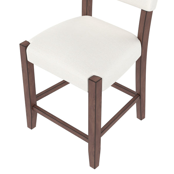 English Elm 5-Piece Faux Marble Counter Height Dining Set — 4 Upholstered Stools, Space-Saving Mid-Century Modern for Kitchen N752S011086A