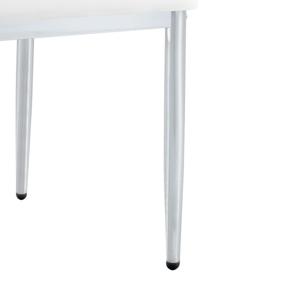 English Elm Table and Chair Set Marble Glass Top Silver Legs Four Seat Modern Dining W1151S04641