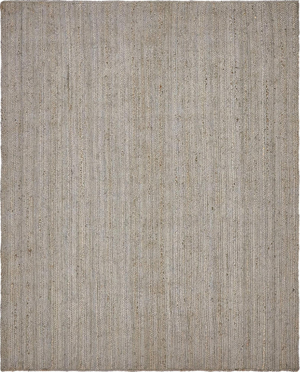 Unique Loom Braided Jute Dhaka Hand Woven Solid Rug Gray,  8' 0" x 10' 0"