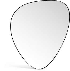 Meridian Furniture Finch Organic Pebble Shaped Iron Wall Mirror Sculptural Accent for Modern Home Decor Black 17" W x 24" H 419Black-24M