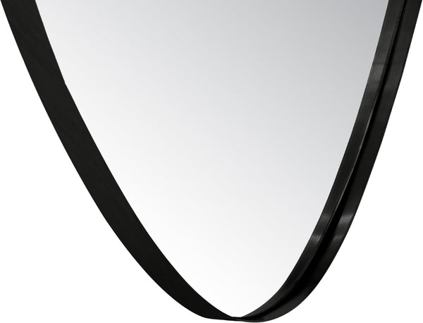 Meridian Furniture Finch Organic Pebble Shaped Iron Wall Mirror Sculptural Accent for Modern Home Decor Black 17" W x 24" H 419Black-24M