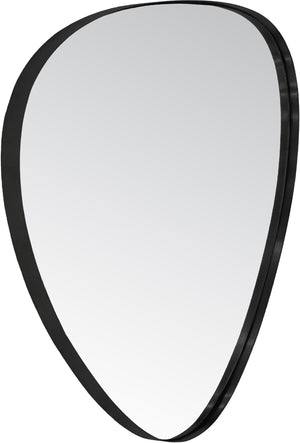 Meridian Furniture Finch Organic Pebble Shaped Iron Wall Mirror Sculptural Accent for Modern Home Decor Black 23" W x 30" H 419Black-30M