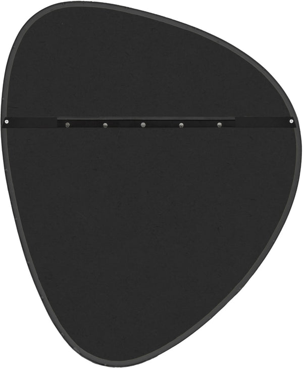 Meridian Furniture Finch Organic Pebble Shaped Iron Wall Mirror Sculptural Accent for Modern Home Decor Black 23" W x 30" H 419Black-30M
