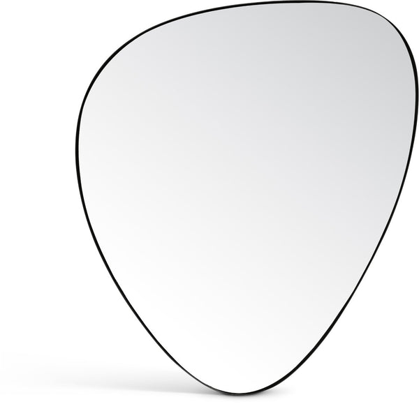 Meridian Furniture Finch Organic Pebble Shaped Iron Wall Mirror Sculptural Accent for Modern Home Decor Black 29" W x 36" H 419Black-36M