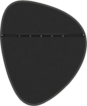 Meridian Furniture Finch Organic Pebble Shaped Iron Wall Mirror Sculptural Accent for Modern Home Decor Black 29" W x 36" H 419Black-36M