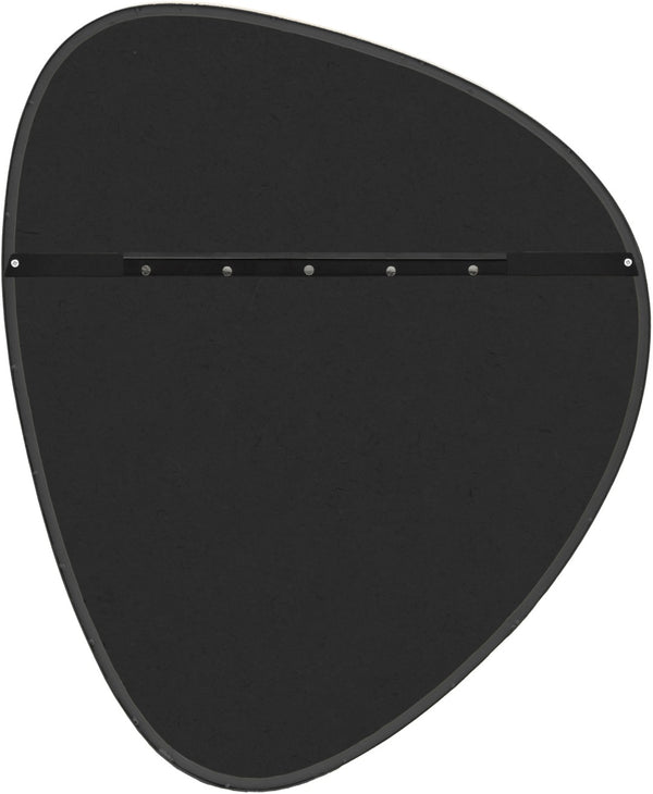 Meridian Furniture Finch Organic Pebble Shaped Iron Wall Mirror Sculptural Accent for Modern Home Decor Black 29" W x 36" H 419Black-36M