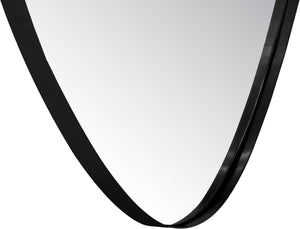 Meridian Furniture Finch Organic Pebble Shaped Iron Wall Mirror Sculptural Accent for Modern Home Decor Black 29" W x 36" H 419Black-36M
