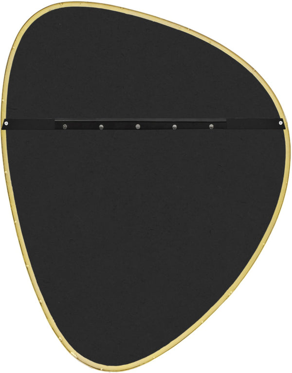 Meridian Furniture Finch Organic Pebble Shaped Iron Wall Mirror Sculptural Accent for Modern Home Decor Gold 17" W x 24" H 419Gold-24M