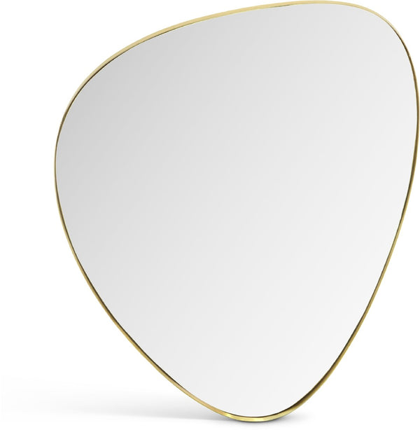 Meridian Furniture Finch Organic Pebble Shaped Iron Wall Mirror Sculptural Accent for Modern Home Decor Gold 23" W x 30" H 419Gold-30M