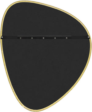 Meridian Furniture Finch Organic Pebble Shaped Iron Wall Mirror Sculptural Accent for Modern Home Decor Gold 29" W x 36" H 419Gold-36M