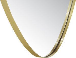 Meridian Furniture Finch Organic Pebble Shaped Iron Wall Mirror Sculptural Accent for Modern Home Decor Gold 29" W x 36" H 419Gold-36M