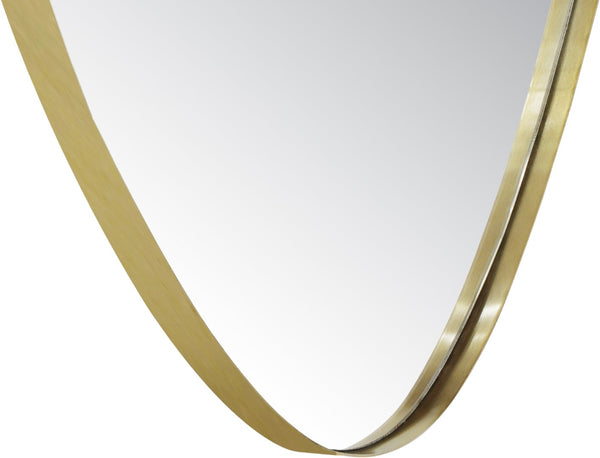 Meridian Furniture Finch Organic Pebble Shaped Iron Wall Mirror Sculptural Accent for Modern Home Decor Gold 29" W x 36" H 419Gold-36M