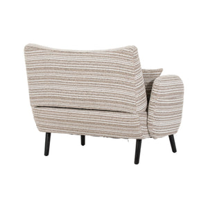 English Elm Modern tufted two-seater sofa with boucle upholstery, tapered legs, storage pockets and plush comfort for small spaces and offices khaki W395P376587