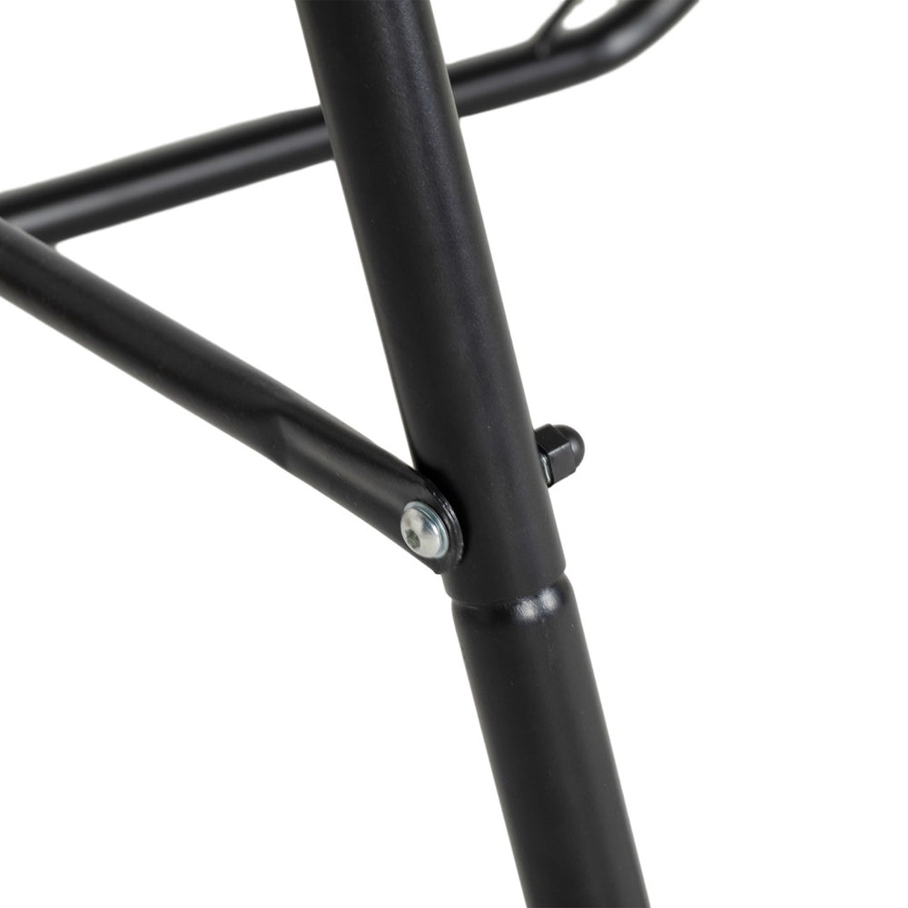 English Elm Outsunny Boho Hammock Chair With U-Shaped Stand, Stylish Outdoor Lounge With Side Pocket, Black/Cream W2225P174053-GIGA