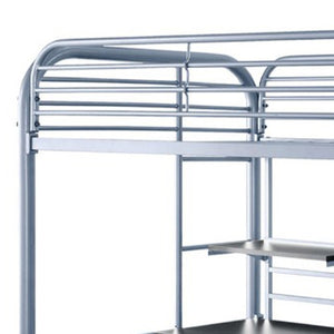 English Elm Metal Twin Loft Bed with Dual Ladders Powder Coated Steel Frame for Kids Rooms B056P417096