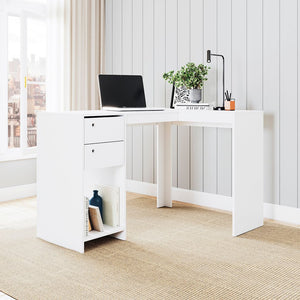Manhattan Comfort Palermo Mid-Century Modern Desk White 41AMC6