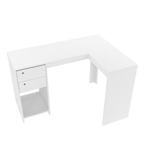 Manhattan Comfort Palermo Mid-Century Modern Desk White 41AMC6