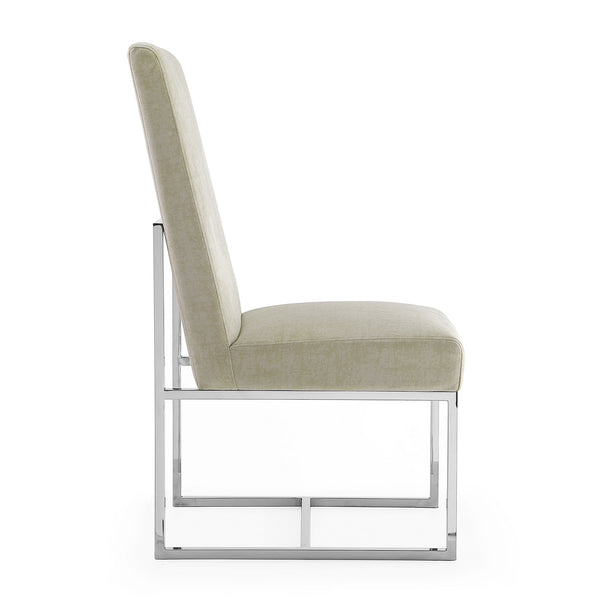 English Elm Element Metal Velvet Dining Chair - Chic Champagne Upholstery With Plush Comfort & Chrome Base B365P397833