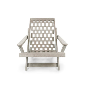 English Elm Pinecrest Outdoor Folding Lounge Chair Recycled Hdpe Reclining Patio Seat with Cushion Sand B2745P409689