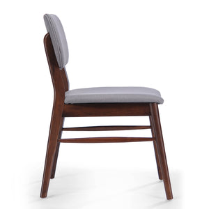 English Elm Christopher Knight Home® - Set Of 2 Mid-Century Dining Chairs - Walnut Frame & Light Gray Upholstery For Timeless Style N759P307029D