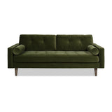 English Elm Nicholas 83.5" Mid-Century Modern Sofa, Olive Green Performance Velvet