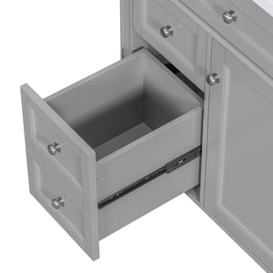 English Elm 30'' Modern Bathroom Vanity With Ceramic Sink, 2 Smooth-Glide Drawers & Tip-Out Compartment Storage N710P206904E