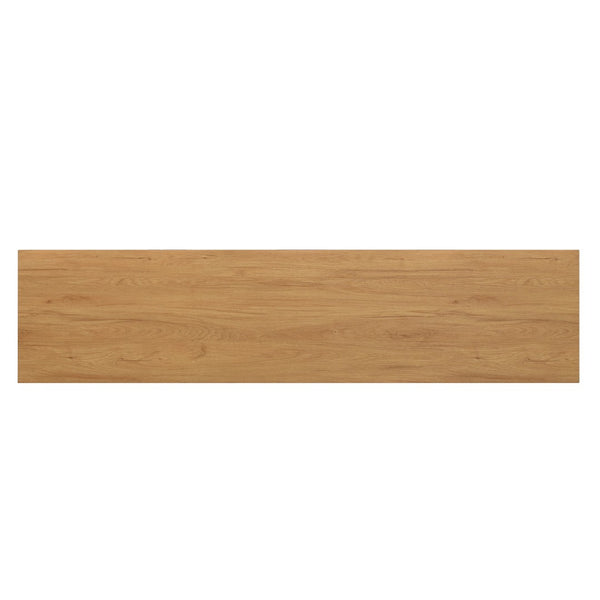 English Elm Farmhouse Media Console with Arched Glass Doors Wood Grain Two Tone Living Room Storage Blue N721P411204C