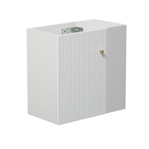 English Elm 21.6" Wall Mounted Bathroom Vanity Base White Soft Close Door Open Shelf Gold Accents W1573P446792