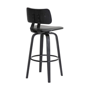 English Elm Pico Swivel Bar Stool Gray Faux Leather Seat with Tapered Wood Base for Kitchen Island B2736P464836