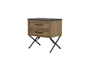 English Elm 2 Drawer Nightstand Warm Almond Finish Cedar Felt Lined Usb Charging Bedroom B2699P439936