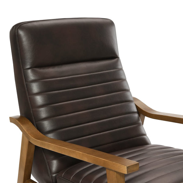 English Elm Asher Wood Arm Push Back Recliner - Modern Burnished Brown Comfort For Living Rooms & Dens B050P322580