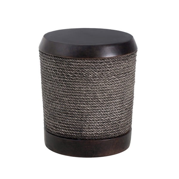 English Elm Outdoor Mgo Speckled Pedestal Side Table Retro Bohemian Accent for Patio or Living Room N765P382584B