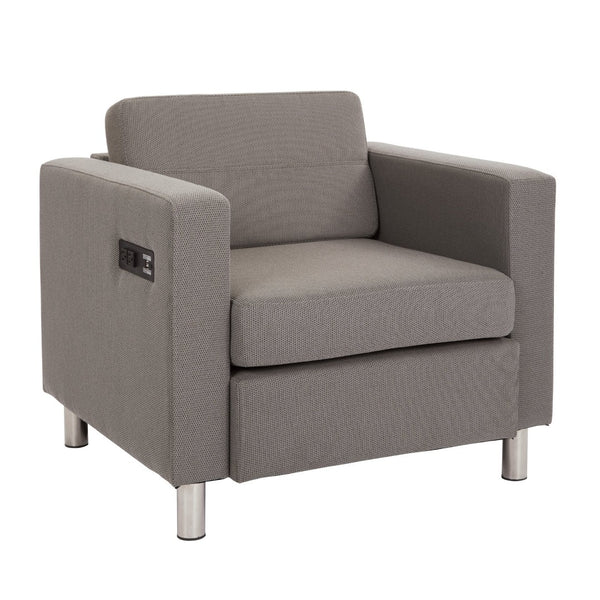 OSP Home Furnishings Atlantic Lounge Chair with Built-in Ac Outlet and Usb Port for Modern Living Spaces ATL51-895