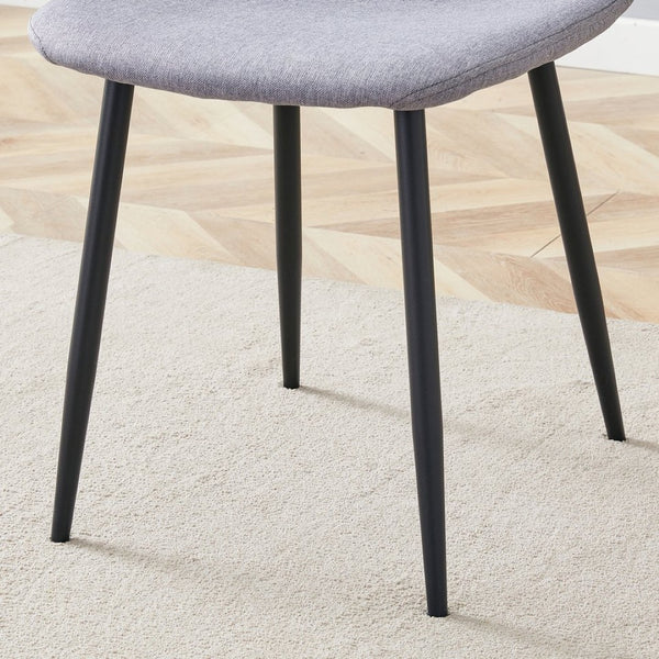 English Elm Table & Chair Set - Modern Multifunctional Lifting Design With Walnut Finish & 4 Gray Linen Chairs W1151S03777-GIGA