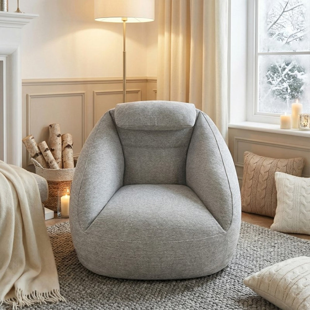 English Elm One Size Cloud Inflatable Ergonomic Couch with Headrest Five Chamber Portable Seat Grey B035P408428