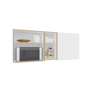 English Elm Wall Cabinet sleek 47.2" W x 23.6" H engineered wood wall-mounted storage with four doors, shelves, organizer and eco-safe compliance White 34.25 L x 28.74 W x 7.87 H B097P296857