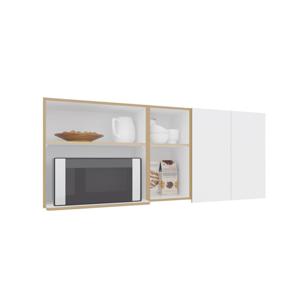 English Elm Wall Cabinet sleek 47.2" W x 23.6" H engineered wood wall-mounted storage with four doors, shelves, organizer and eco-safe compliance White 34.25 L x 28.74 W x 7.87 H B097P296857