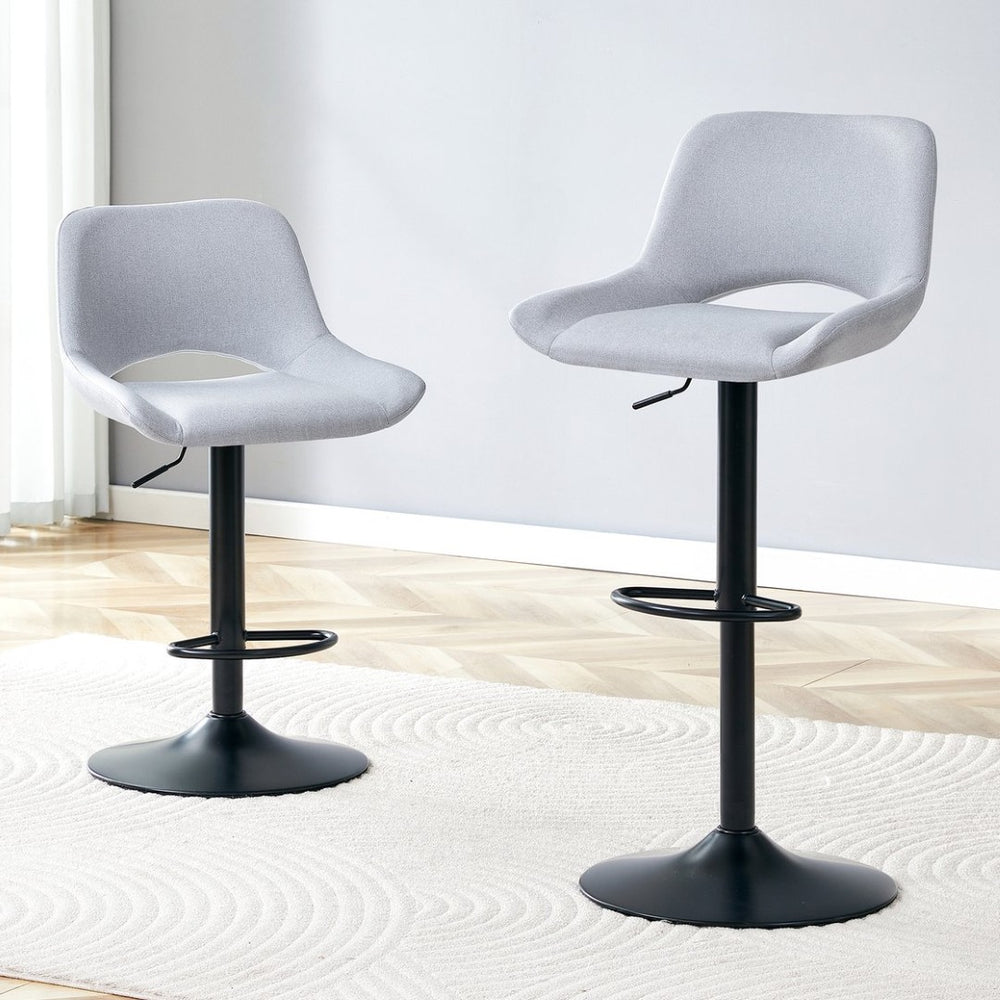 English Elm Set of 2 Pu Leather Barstools with Gold Footrest Curved Back for Kitchen Island W1151P383773