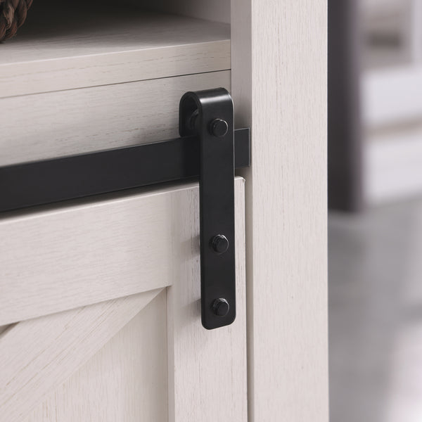 English Elm Farmhouse 60" TV Stand for 65-70" TVs, 33" High Highboy Console with Sliding Barn Doors, Rustic Storage W3151P264500