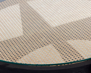 Sunpan ADORA Coffee Table - Artisan-Crafted Round Rattan & Mango Wood Centerpiece for Unique Living Spaces 110198
