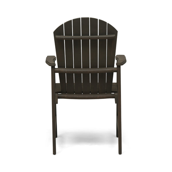 English Elm Christopher Knight Home® - Outdoor Acacia Wood Adirondack Dining Chairs Set of 2 — Weather-Resistant Patio Armchairs with Rustic Charm and Comfort Grey 64844.00GRY