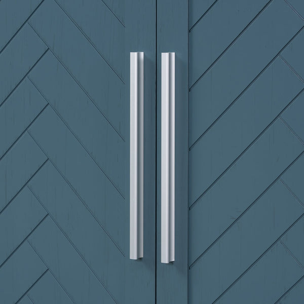 English Elm TREXM Elegant Sideboard Buffet Cabinet with Adjustable Shelves, Spacious Storage, Silver Handles, 60" Antique Blue N715P192557M