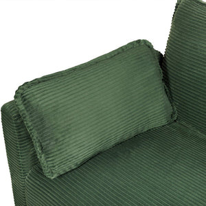 English Elm 48" Corduroy Compact Loveseat with Side Pocket Solid Wood Frame for Small Spaces Dark Green W2715P409866