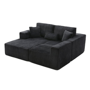 English Elm 109'' Modular L-shape Sectional Corduroy Couch Deep Seat No Assembly Living Room W1117S00310