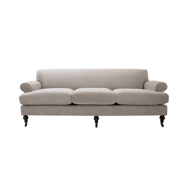 English Elm Alana Bench-made Three-cushion Sofa in Woven Polyester for Transitional Living Rooms B2719P238309